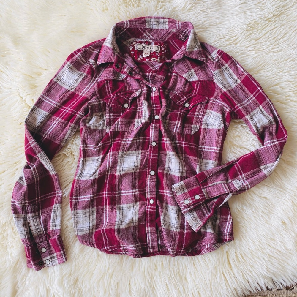 Red Flannel Long Sleeve Top